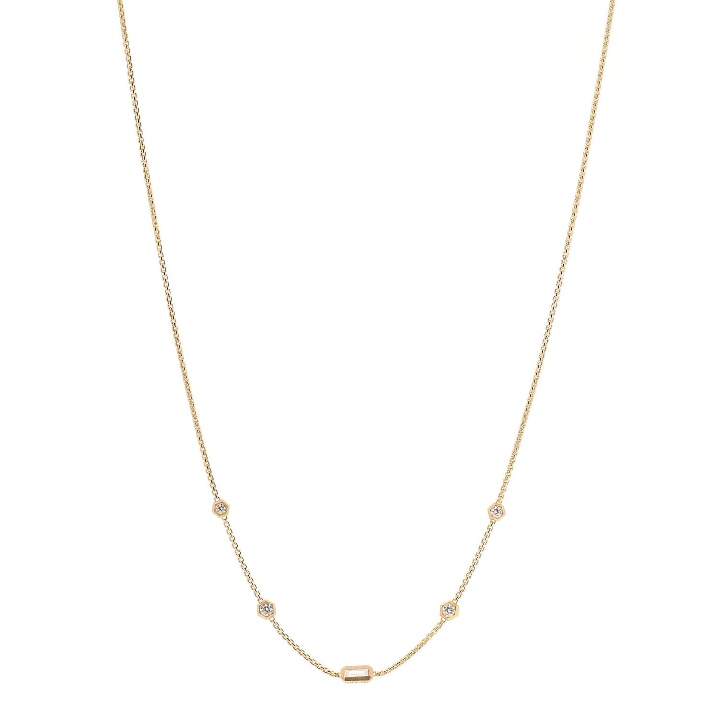 18K Yellow Gold Diamond Novella Necklace