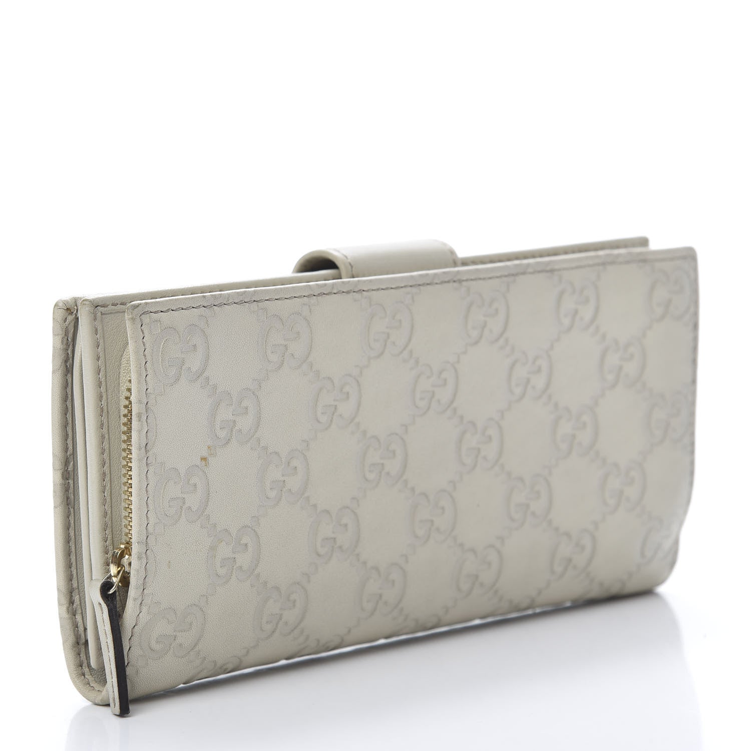 Gucci Guccissima Abbey Continental Wallet Off White 3 of 11