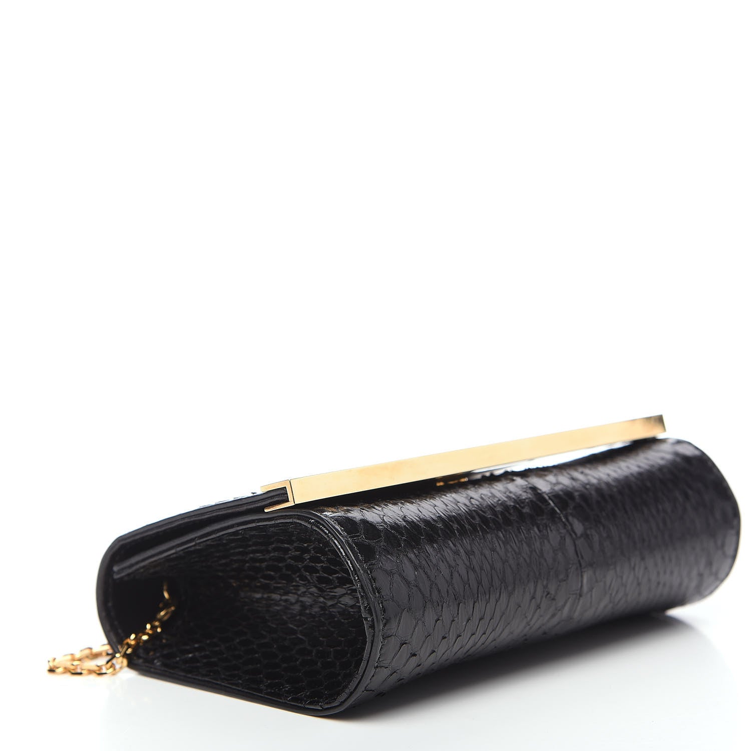 Fendi Snakeskin Mini Rush Clutch Black 3 of 9