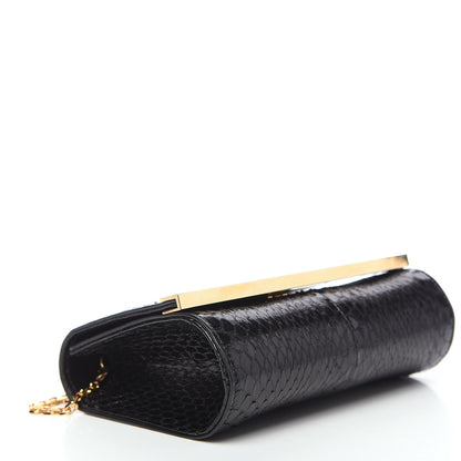 Fendi Snakeskin Mini Rush Clutch Black 3 of 9