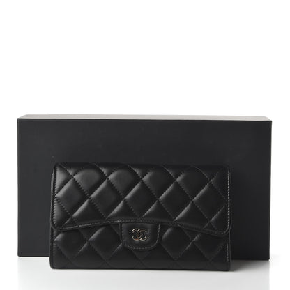 Chanel Lambskin Quilted Large Flap Wallet Black 12 of 12