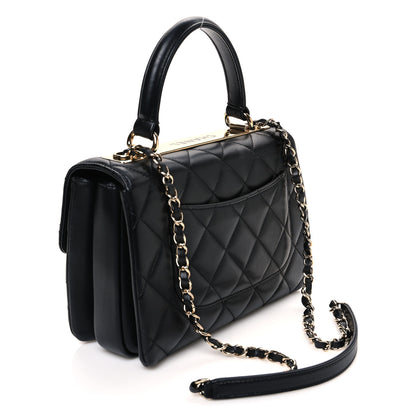 Chanel Lambskin Quilted Small Trendy CC Dual Handle Flap Bag Black 3 of 12