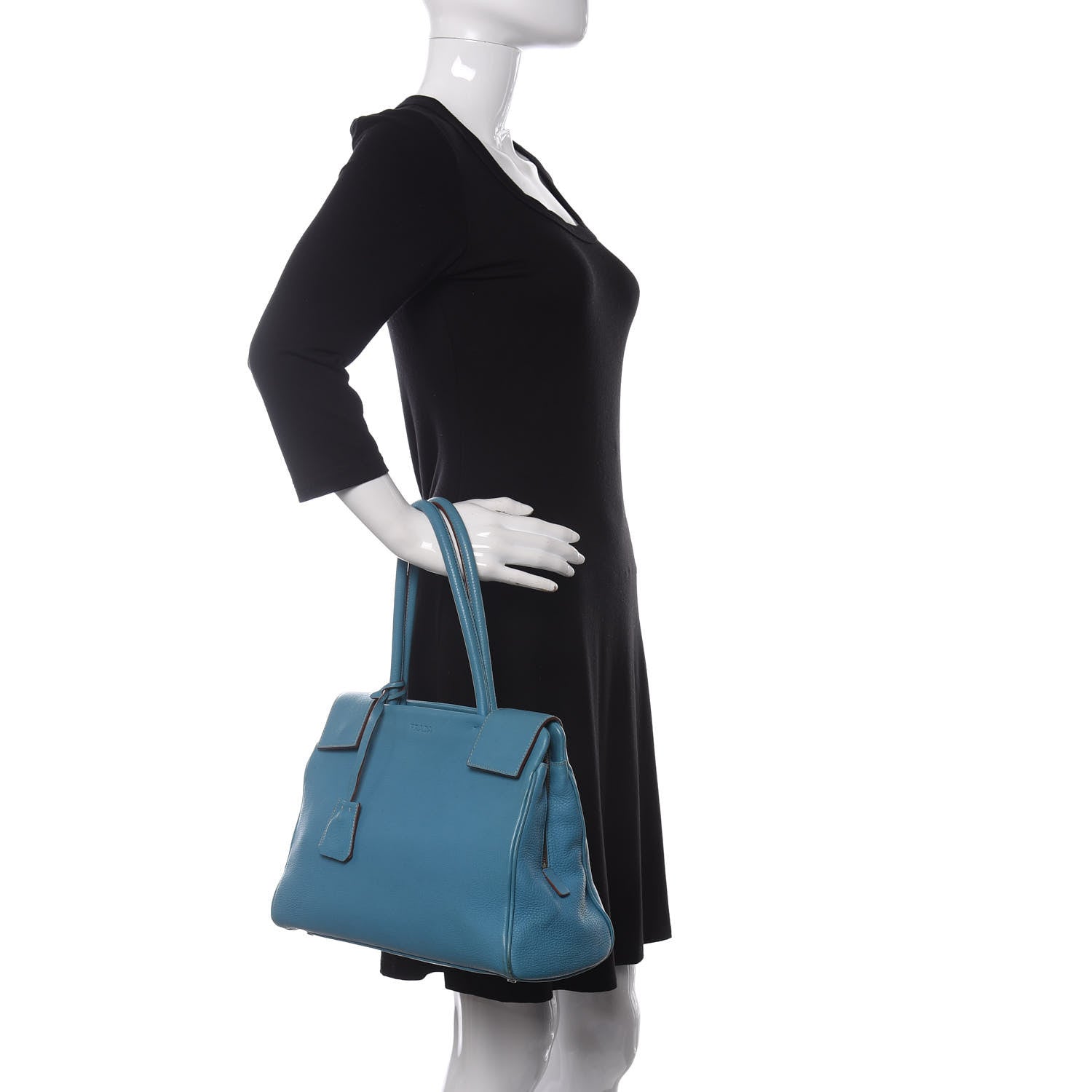 Prada Vitello Top Handle Tote Turchese 2 of 11