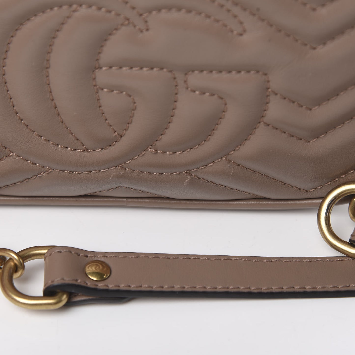 Calfskin Matelasse Mini GG Marmont Chain Shoulder Bag Porcelain Rose