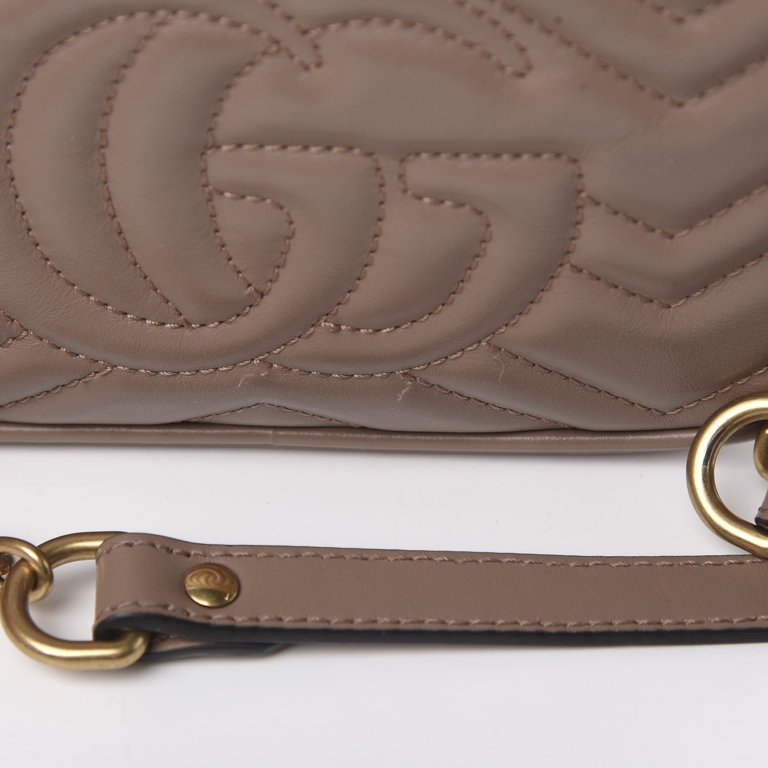 Gucci Calfskin Matelasse Mini GG Marmont Chain Shoulder Bag Porcelain Rose 14 of 15