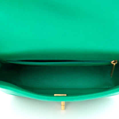 Chanel Caviar Quilted Sweetheart Flap Green 5 of 10