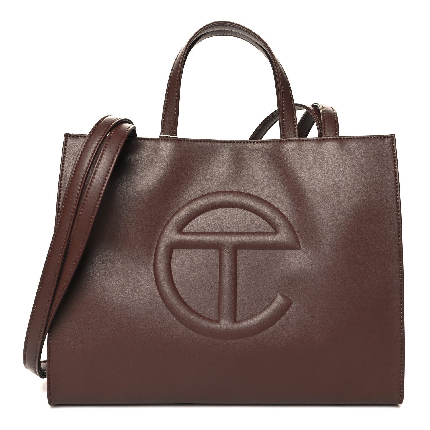 Telfar Vegan Leather Medium Shopping Bag Chocolate 1 of 9