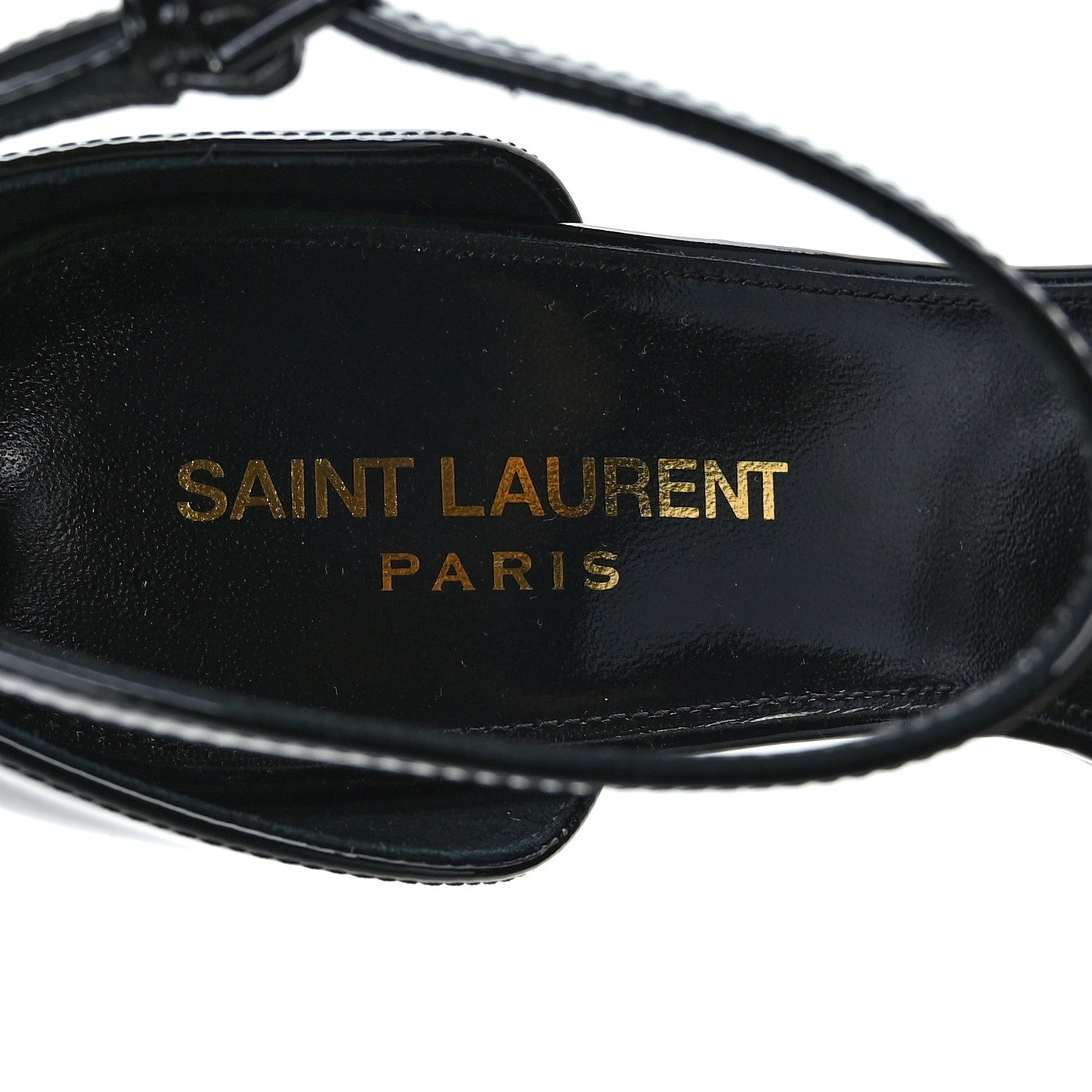 Saint Laurent Patent Calfskin Opyum 110 Sandals 37.5 Black 12 of 13