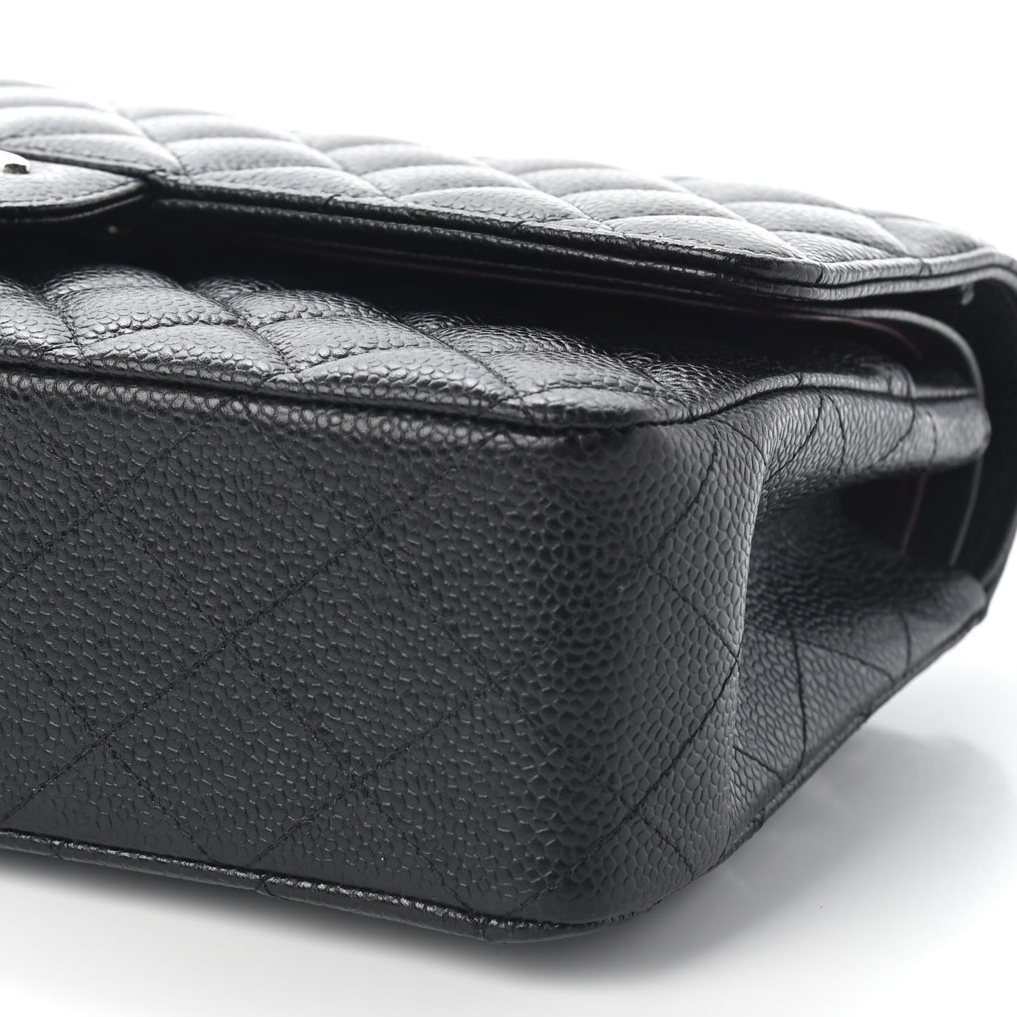 Caviar Quilted Medium Double Flap Black