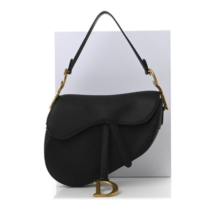 Christian Dior Grained Calfskin Saddle Bag Black 11 of 11