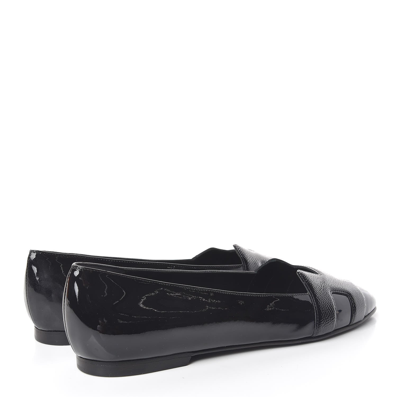 Hermes Patent Epsom Nice Ballerina Flats 38 Black 4 of 9