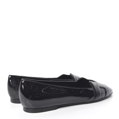 Hermes Patent Epsom Nice Ballerina Flats 38 Black 4 of 9
