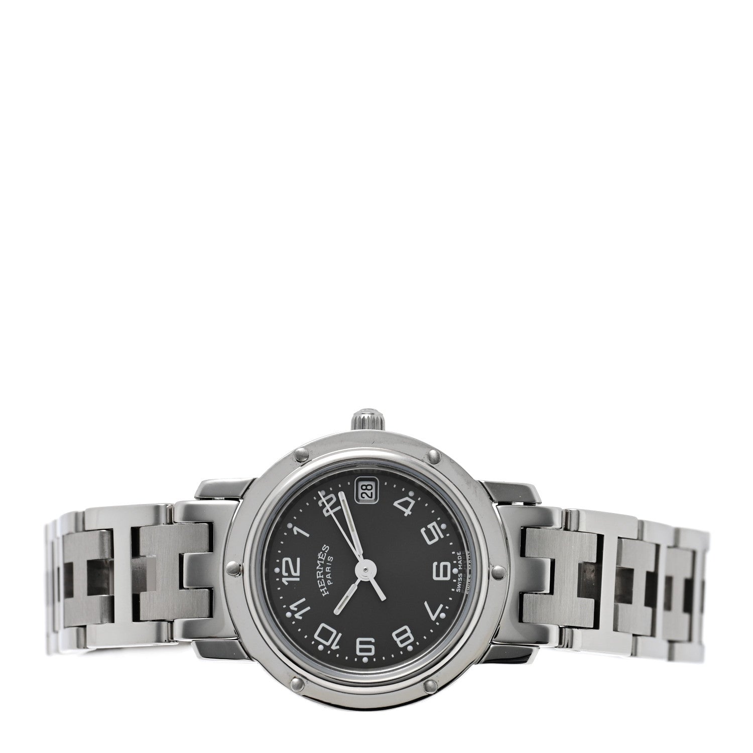 Hermes Stainless Steel 24mm Clipper Quartz Watch Grey 2 of 4