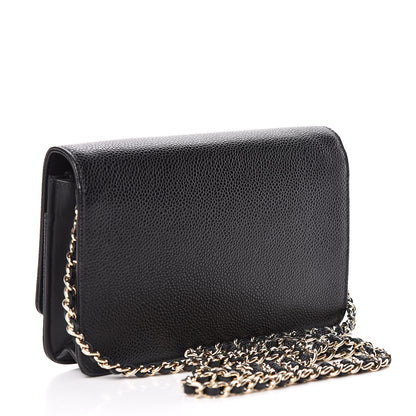 Chanel Caviar Timeless CC Wallet On Chain WOC Black 3 of 14
