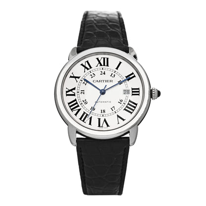 Cartier Stainless Steel Alligator 42mm Ronde Solo Automatic Watch 1 of 5