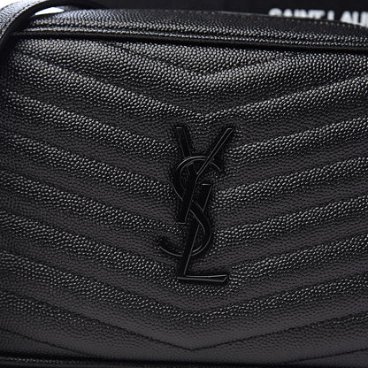 Saint Laurent Grain De Poudre Matelasse Monogram Mini Lou Camera Bag Black 10 of 11