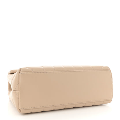 Saint Laurent Calfskin Y Quilted Monogram Small Loulou Chain Satchel Dark Beige 4 of 10