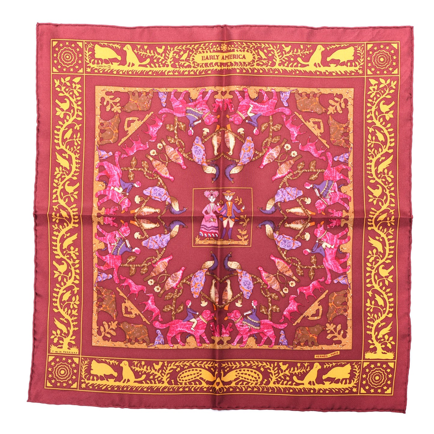 Silk Early America Pocket Square Scarf