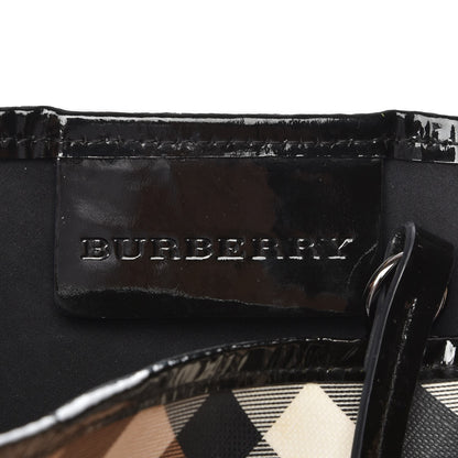 Burberry Nova Check Patent Trim Medium Shopper Tote Black 7 of 11