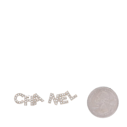 Chanel Crystal Pearl Signature Stud Earrings Gold 2 of 5