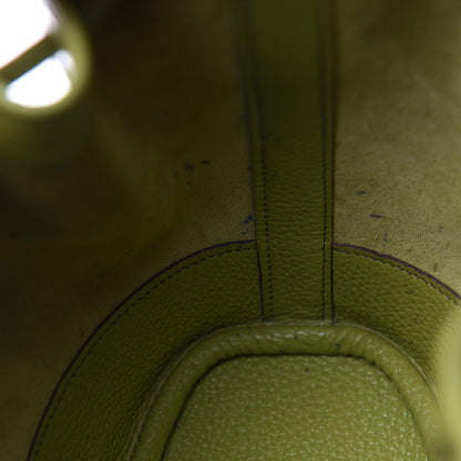Hermes Taurillon Clemence Market Drawstring 18 Vert Anis 10 of 12