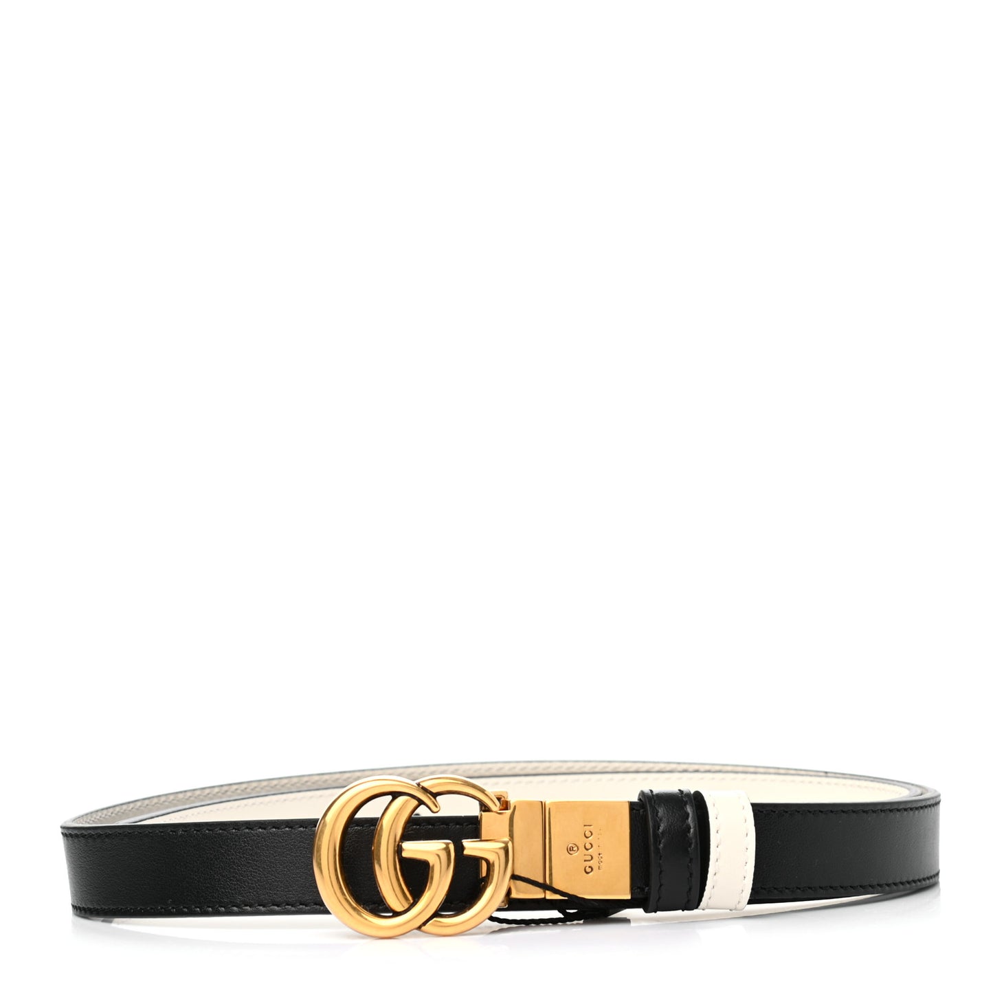 Plutone Calfskin Double G Reversible 20mm Belt 85 34 Black Mystic White