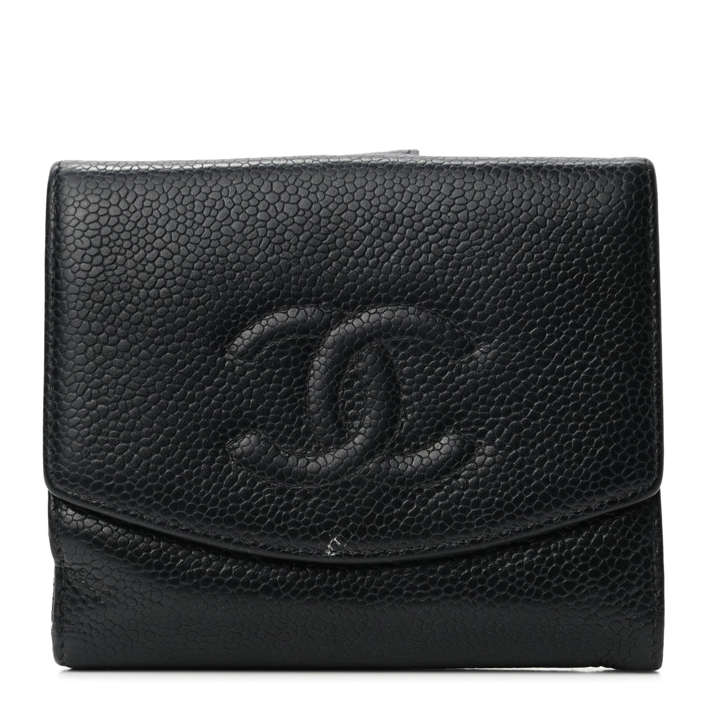Caviar Timeless CC Compact French Wallet Black
