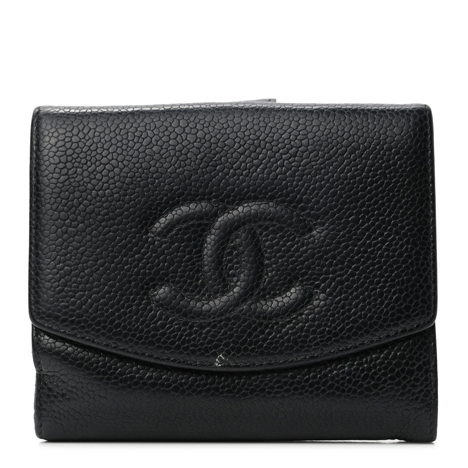 Chanel Caviar Timeless CC Compact French Wallet Black 1 of 9