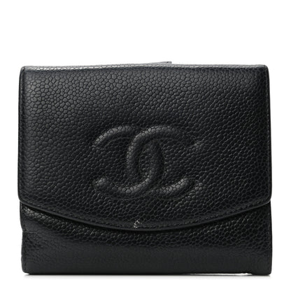 Chanel Caviar Timeless CC Compact French Wallet Black 1 of 9
