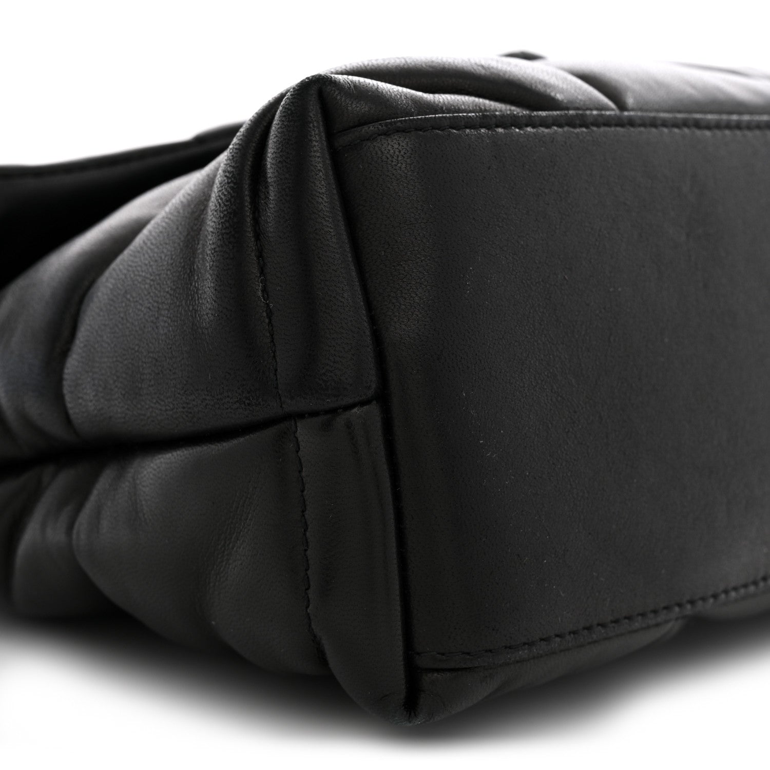 Saint Laurent Lambskin Quilted Small Loulou Puffer Monogram Chain Satchel Black 9 of 10