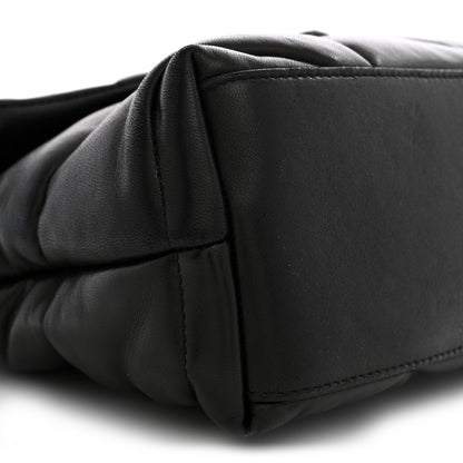 Saint Laurent Lambskin Quilted Small Loulou Puffer Monogram Chain Satchel Black 9 of 10