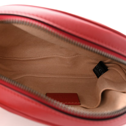 Gucci Calfskin Matelasse GG Marmont Belt Bag 95 38 Hibiscus Red 5 of 11