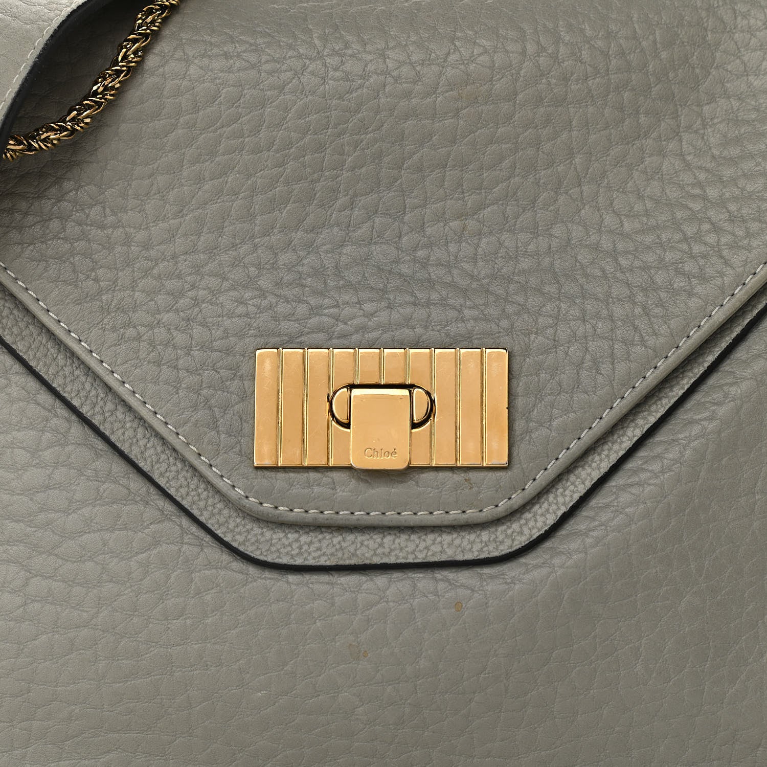 Chloe Grained Calfskin Medium Sally Flap Bag Grey 11 of 15