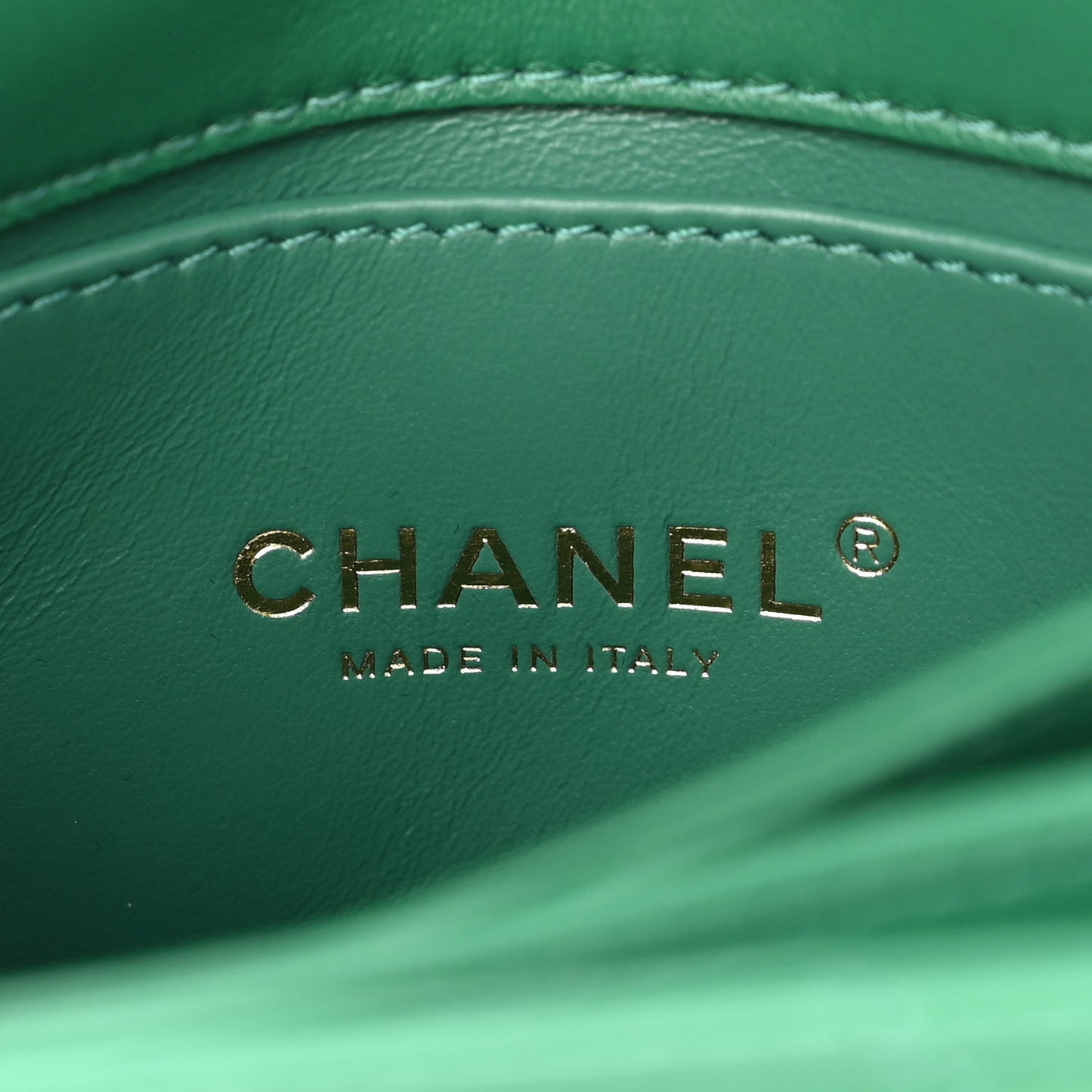 Lambskin Quilted Mini Color Match Flap Green