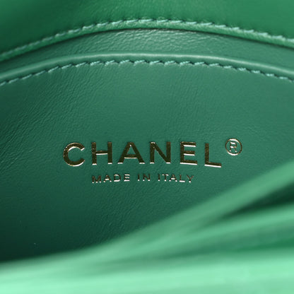 Chanel Lambskin Quilted Mini Color Match Flap Green 6 of 11