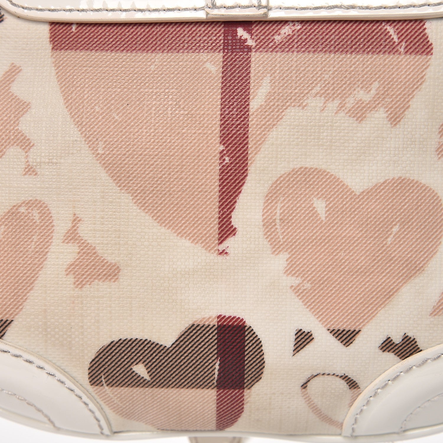 Burberry Patent Heart Print Supernova Check XS Aspley Crossbody White 9 of 11