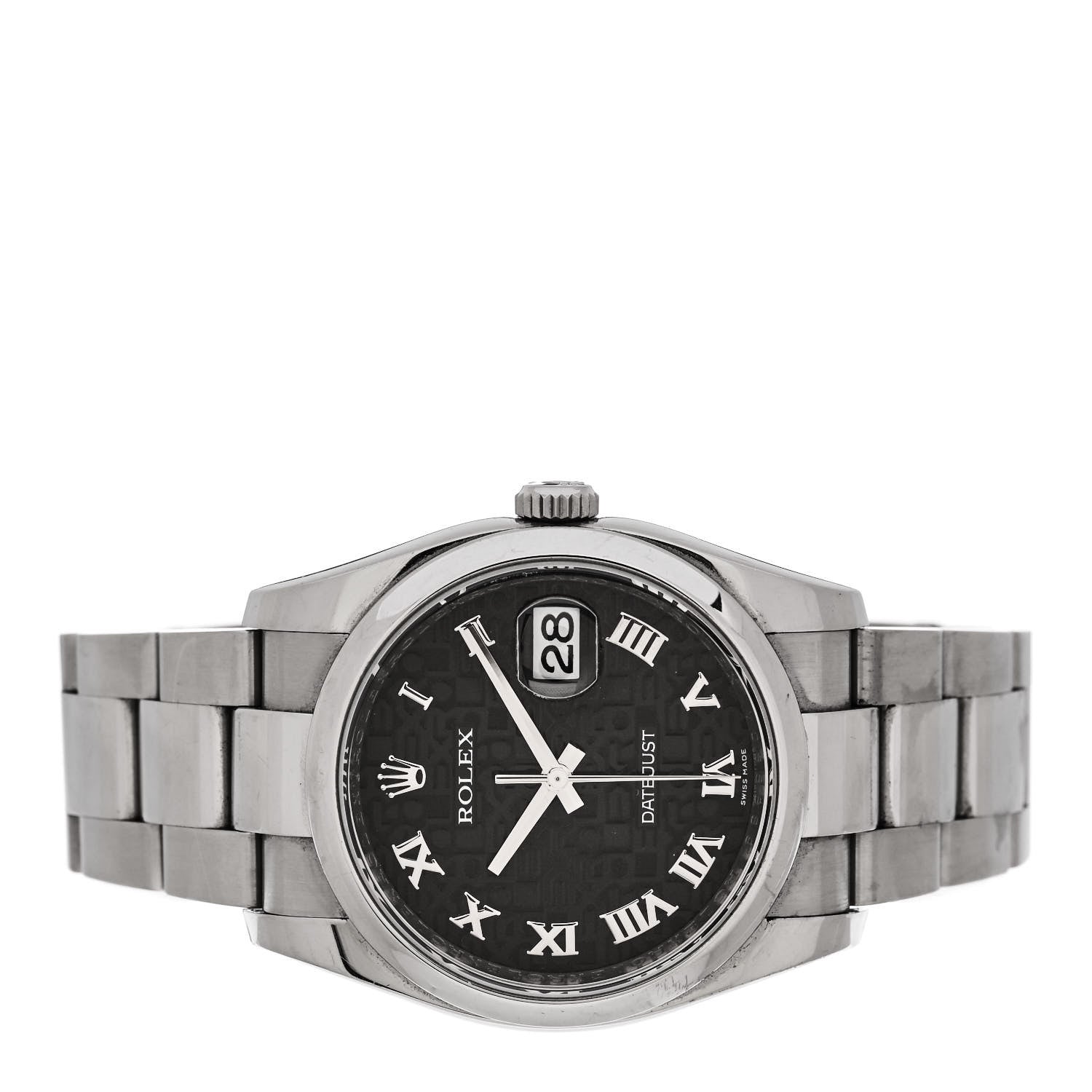 Rolex Stainless Steel 36mm Oyster Perpetual Datejust Watch Black Jubilee Roman 116200 2 of 4