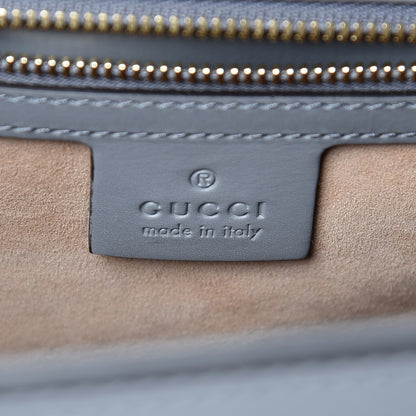 Gucci Calfskin Emboridered Medium Sylvie Top Handle Bag Deep Grey Multicolor 6 of 7