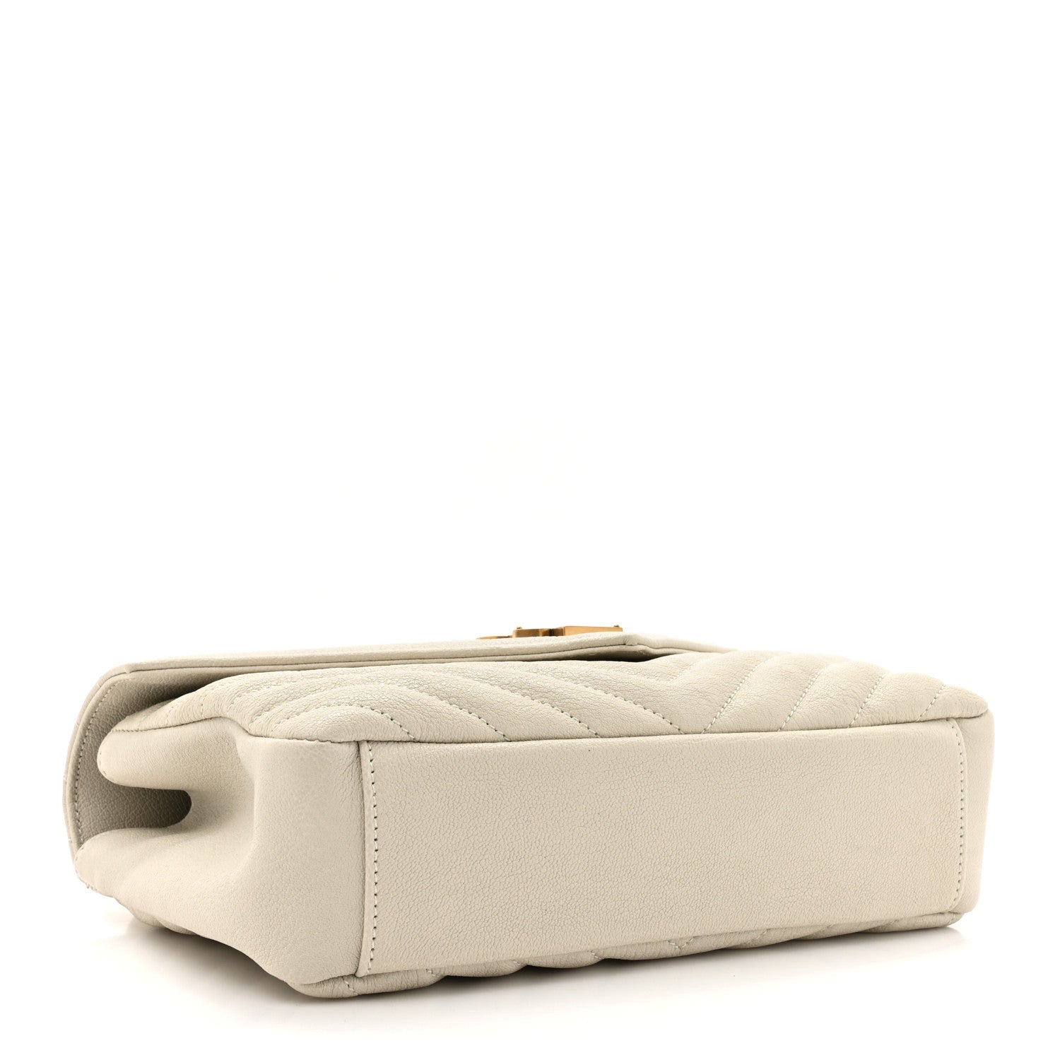 Saint Laurent Sheepskin Matelasse Chevron Monogram Medium College Bag Crema Soft 4 of 10