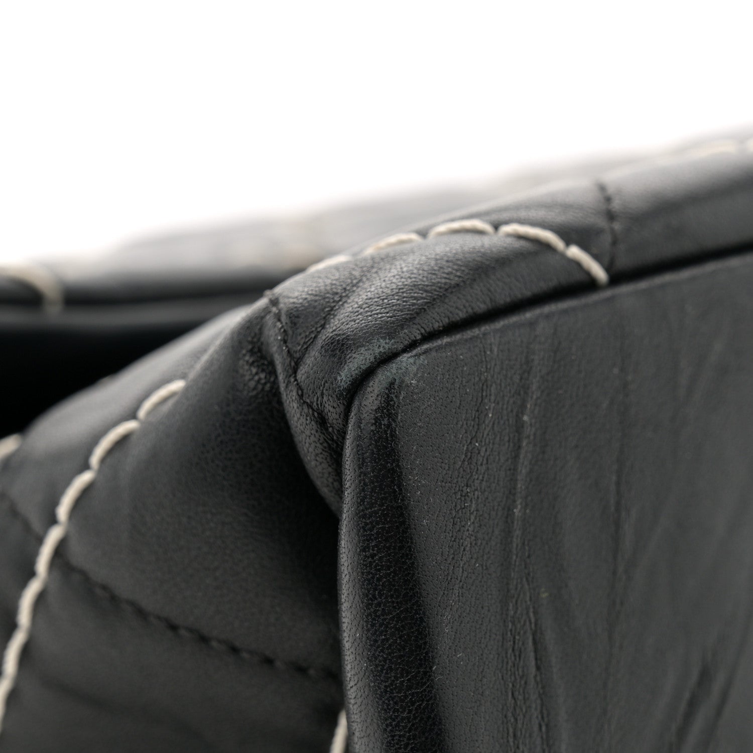 Chanel Aged Calfskin Chevron Stitched Quilted Flap Black 11 of 11