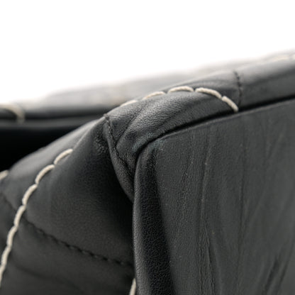 Chanel Aged Calfskin Chevron Stitched Quilted Flap Black 11 of 11