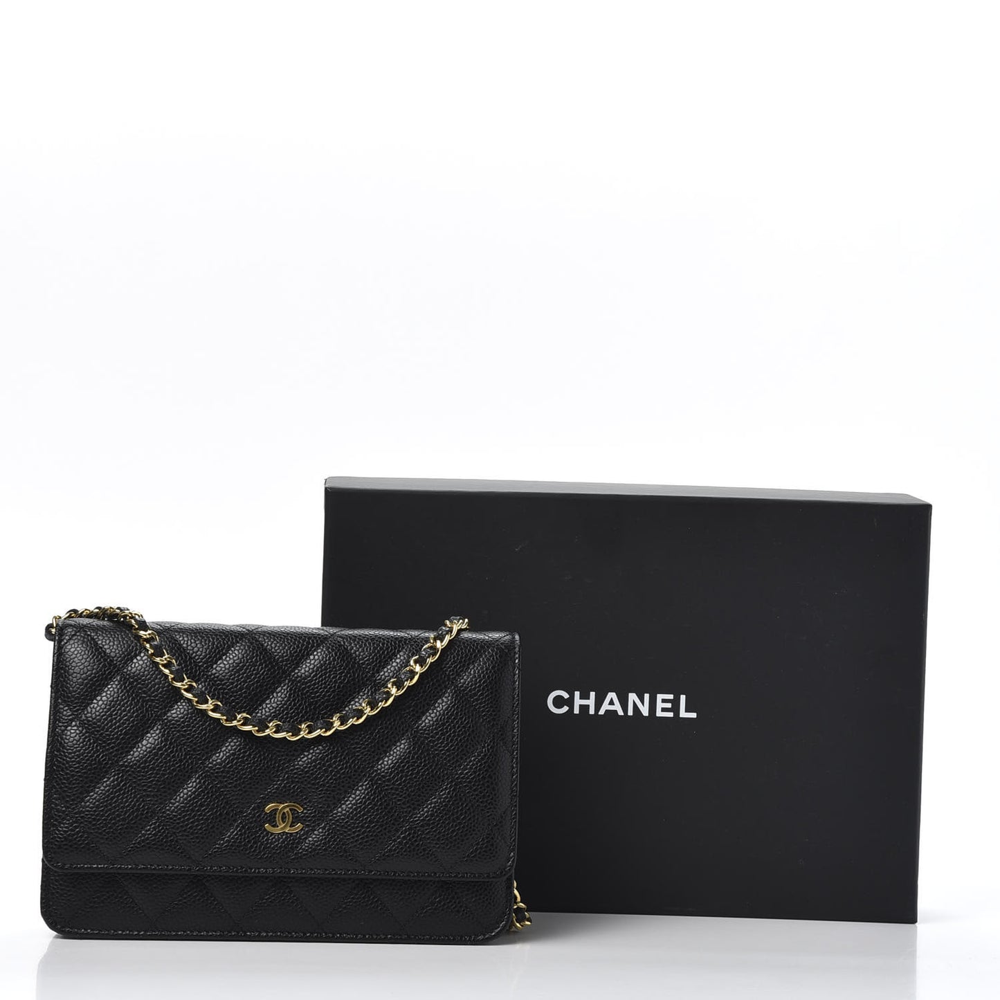 Caviar Quilted Wallet On Chain WOC Black