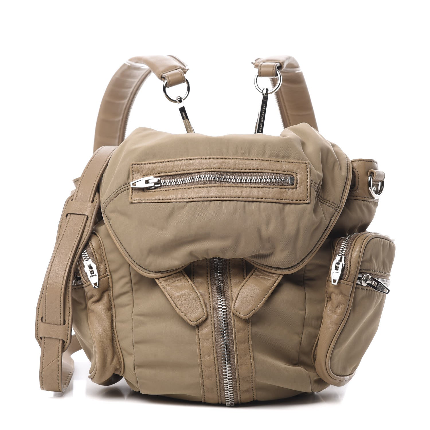 Alexander Wang Lambskin Nylon Marti Backpack Khaki 1 of 10