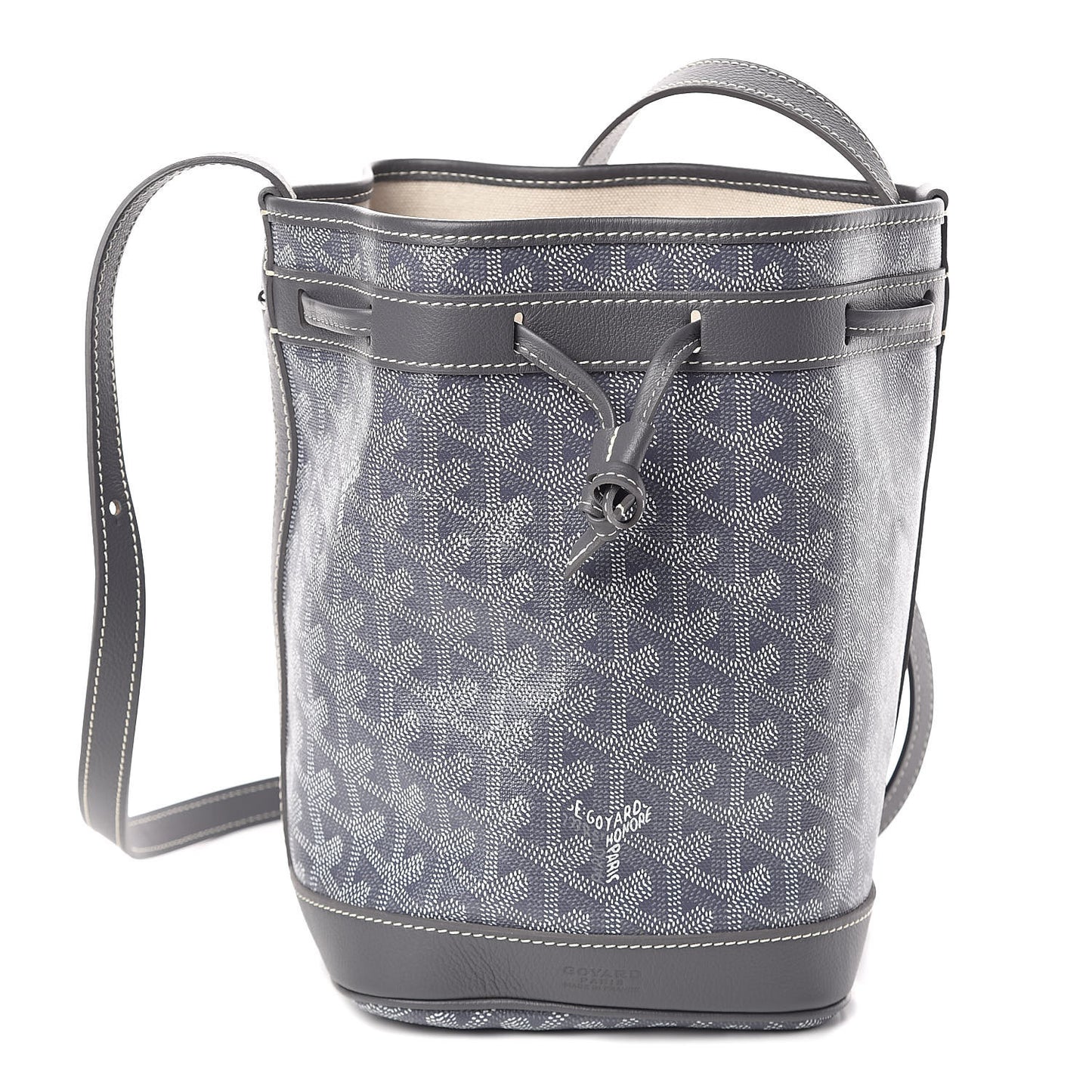 Goyardine Petit Flot Bucket Bag PM Grey