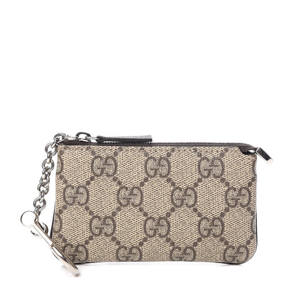 Gucci GG Supreme Monogram Selleria Key Case Beige Ebony Cocoa 1 of 8