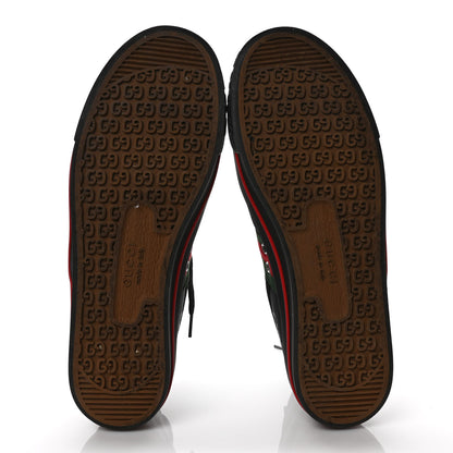 Gucci Econyl Nylon Web Monogram Off The Grid Mens 1977 Tennis High Top Sneakers 9 Black 5 of 7
