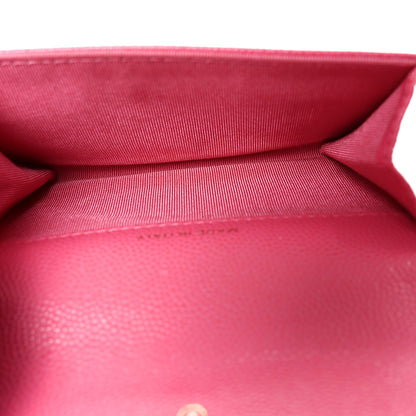 Chanel Caviar Quilted Flap Card Holder Wallet Pink 5 of 8