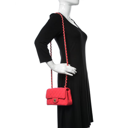 Chanel Jersey Quilted Mini Rectangular Flap Pink 2 of 10
