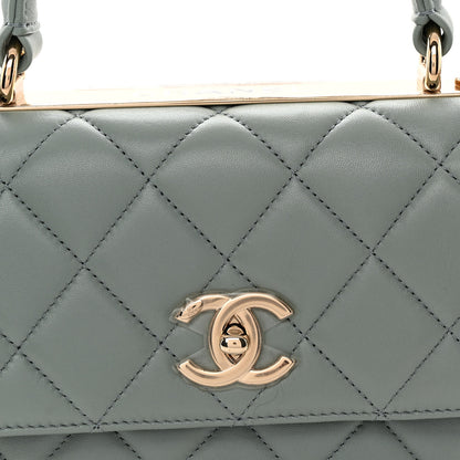 Chanel Lambskin Quilted Small Trendy CC Flap Dual Handle Bag Light Grey 8 of 10