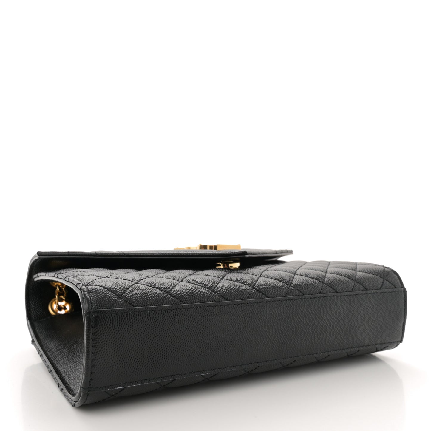 Grain De Poudre Textured Mixed Matelasse Triquilt Medium Monogram Satchel Black